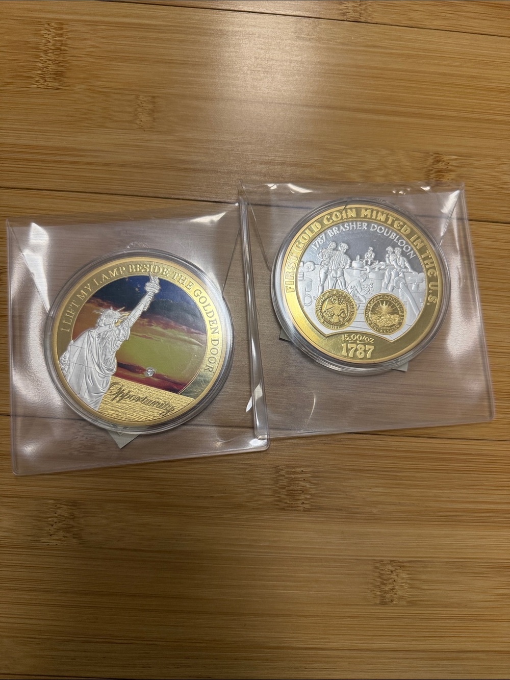 Set of two large commemorative American coins
